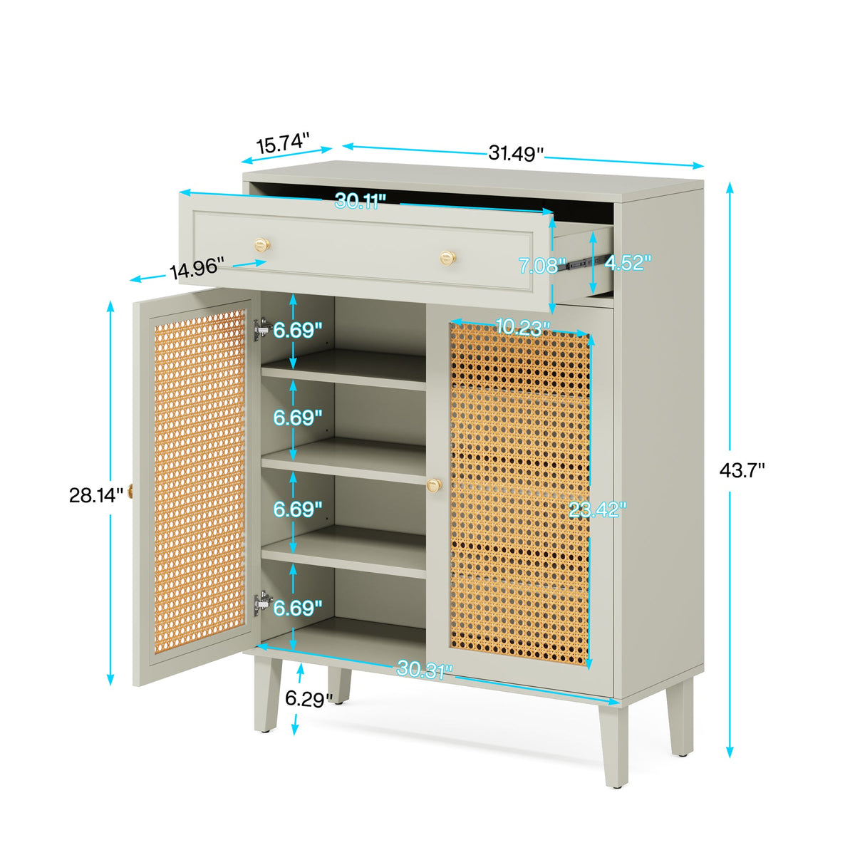 HOGA-F1880 Gabinete de almacenamiento Tribesigns multiusos zapatera