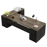 HOGA-HL0288 Escritorio en L Tribesigns de madera con gavetas