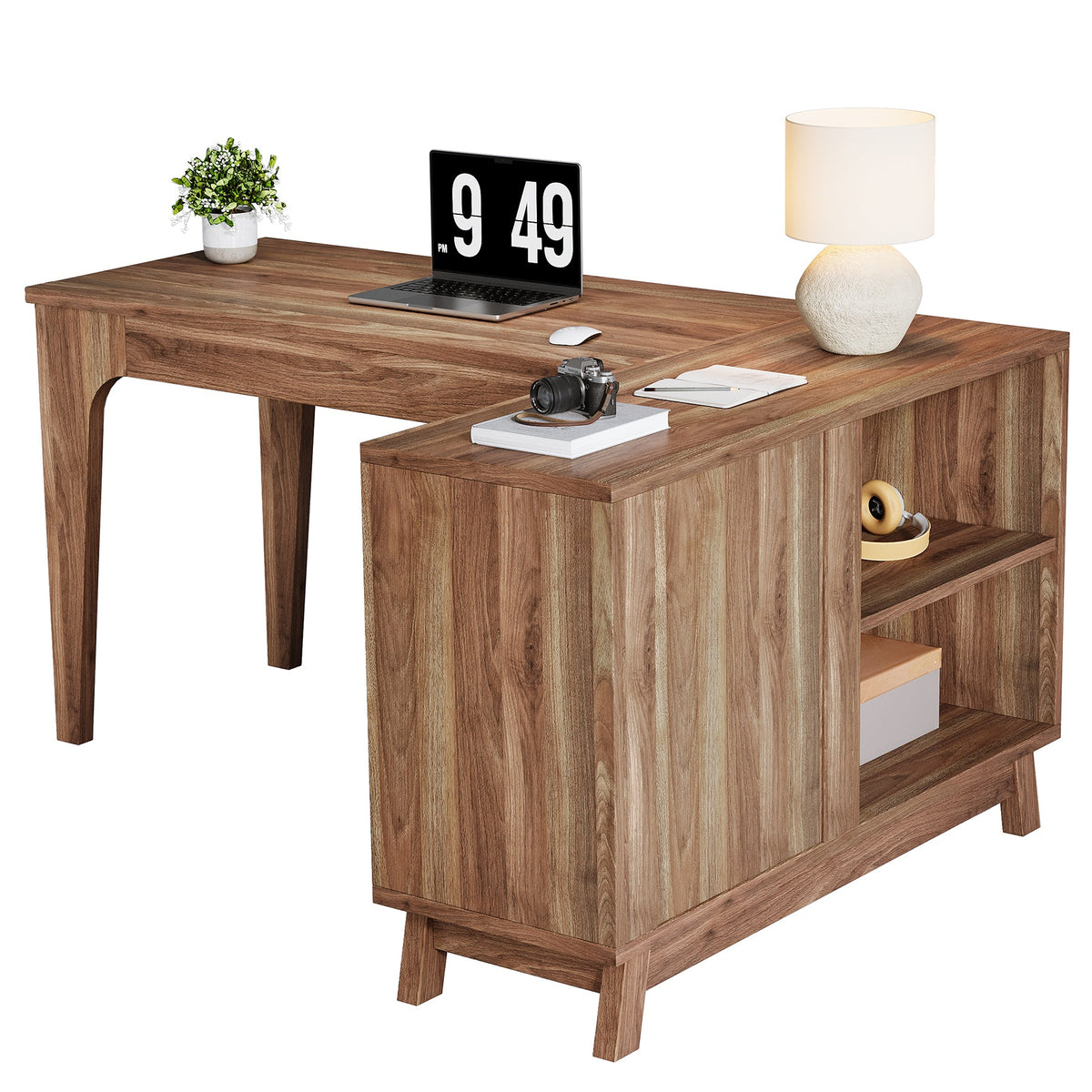 HOGA-XK00749 Escritorio L Tribesigns de madera MDF
