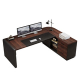HOGA-HL0197 Escritorio Ejecutivo en forma de L Tribesigns de MDF