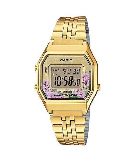 LA-680 Reloj Casio para Hombre, Mujer Pulsera de Metal Digital Vintage Clásico Illuminator