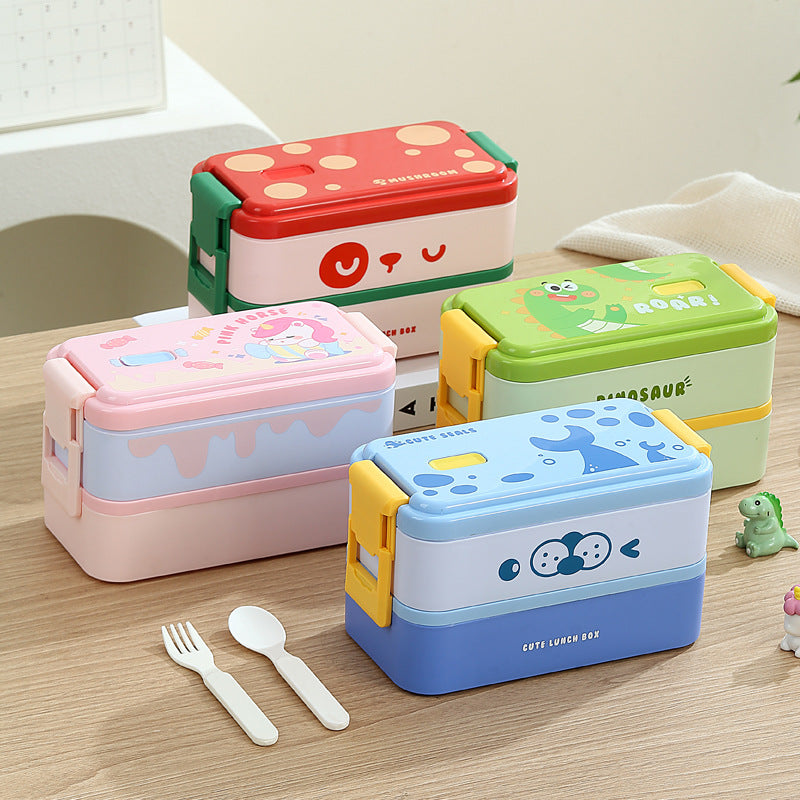 DM-B-022 Lonchera infantil de animales 2 niveles