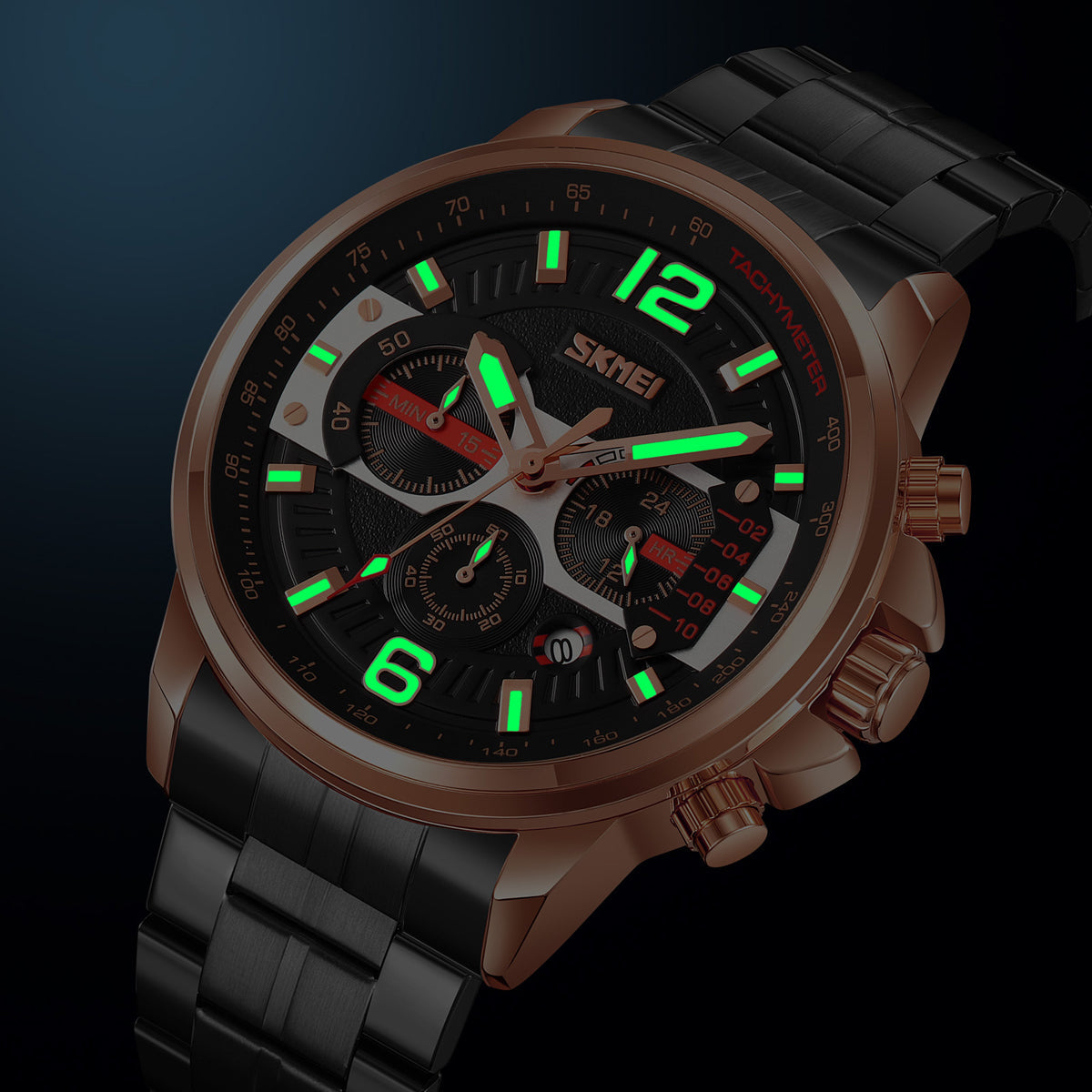 9332  Reloj Skmei para caballero pulsera de metal