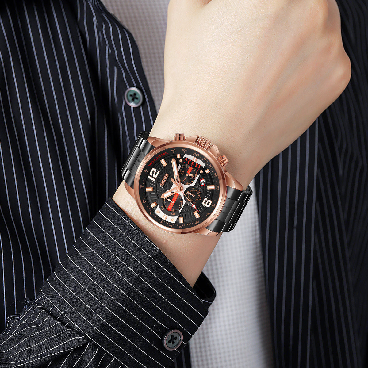 9332  Reloj Skmei para caballero pulsera de metal
