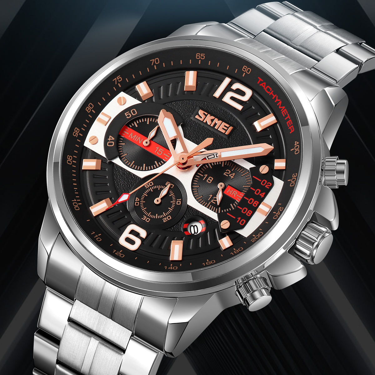 9332  Reloj Skmei para caballero pulsera de metal