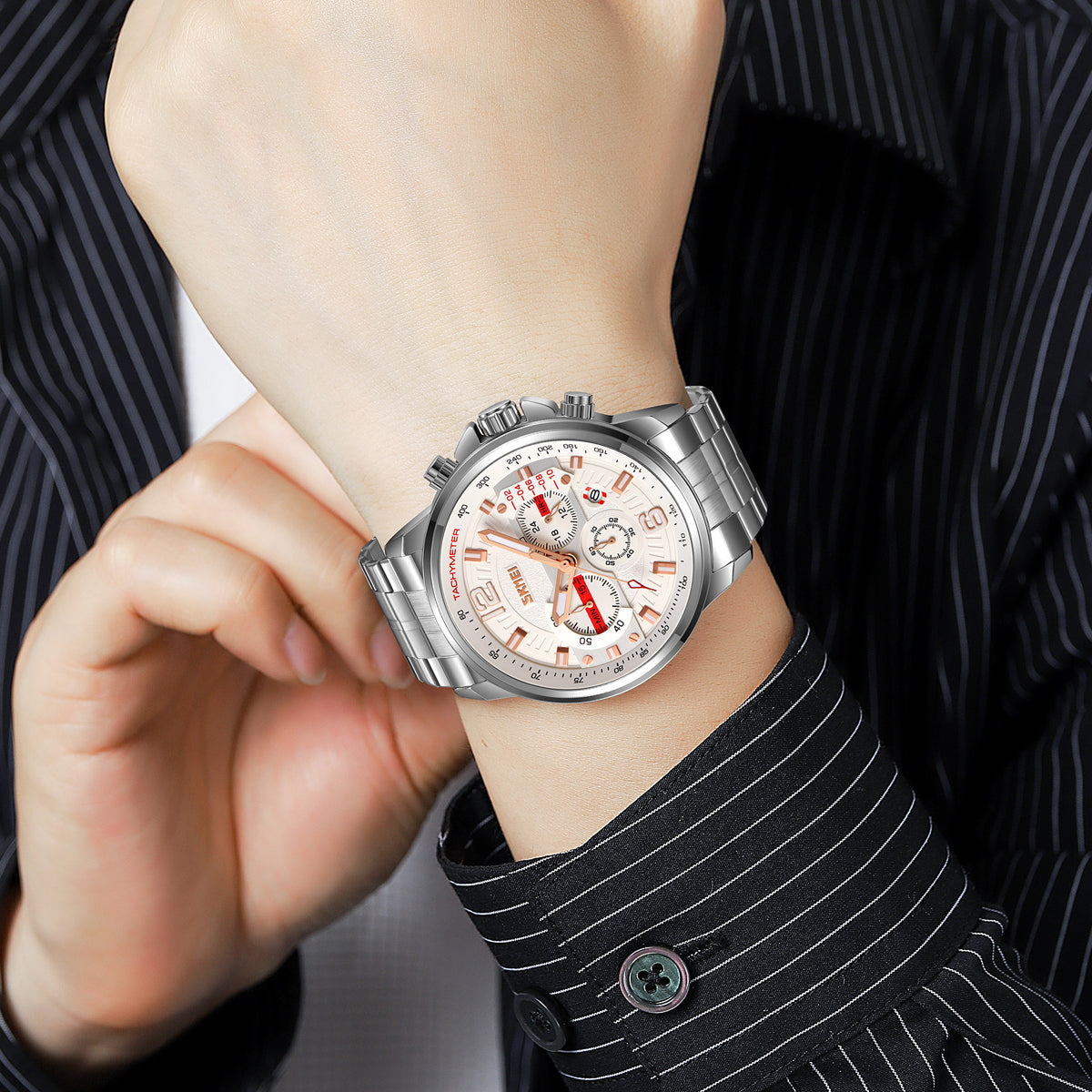 9332  Reloj Skmei para caballero pulsera de metal
