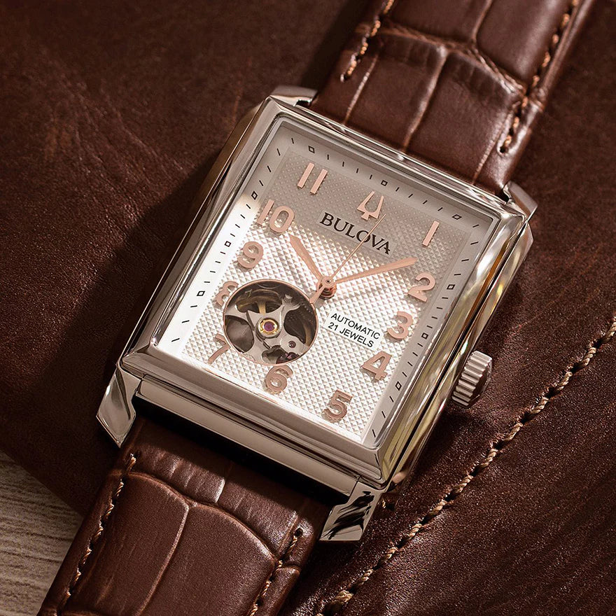 96A268 Reloj Bulova Sutton de hombre correa de piel 33 mm