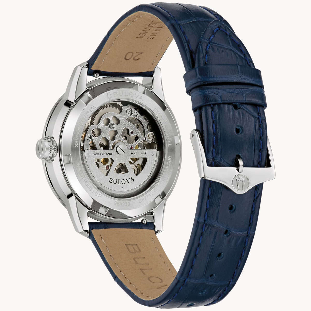 96A330 Reloj Bulova Sutton de hombre automático banda de piel