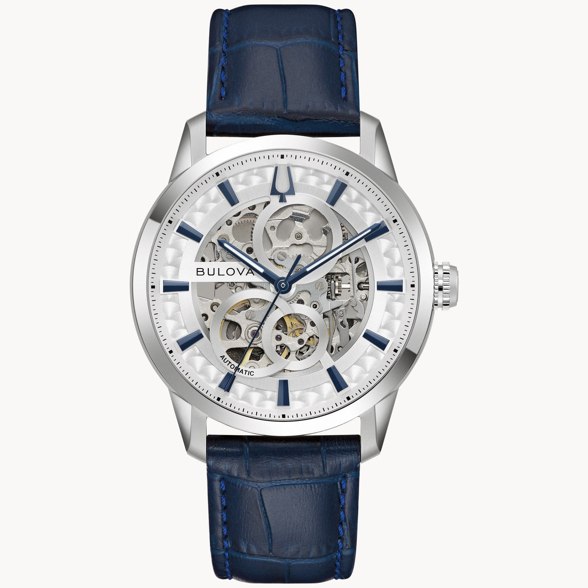 96A330 Reloj Bulova Sutton de hombre automático banda de piel