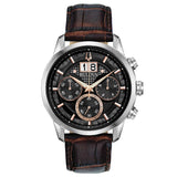 96B311 Reloj Bulova Sutton Big Date de hombre banda de cuero 44 mm