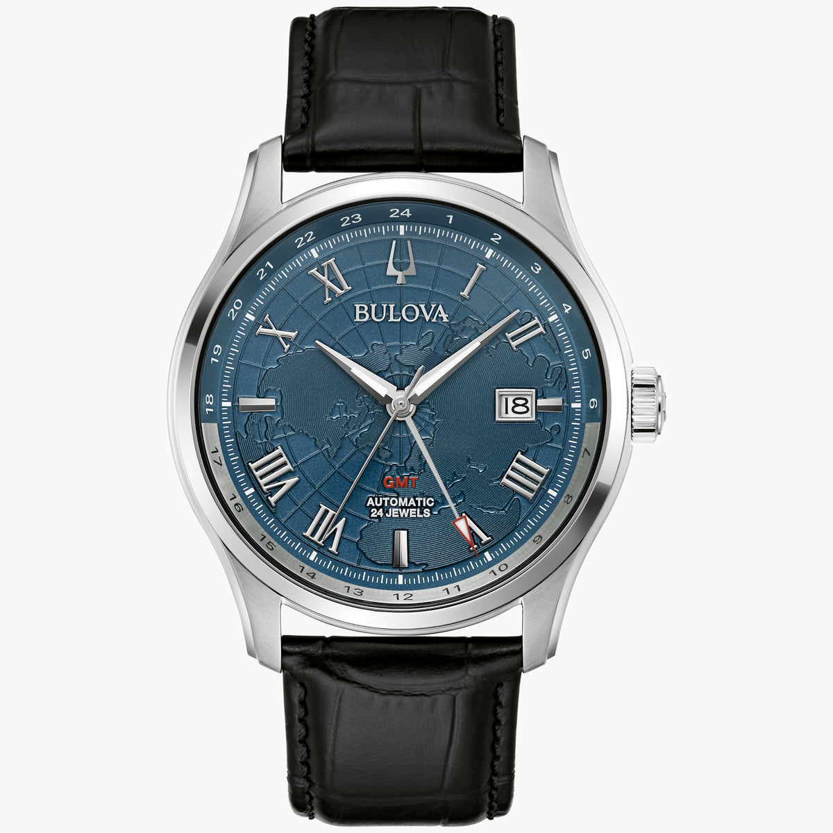 96B385 Reloj Bulova Wilton de hombre pulsera de cuero 43 mm