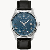 96B385 Reloj Bulova Wilton de hombre pulsera de cuero 43 mm