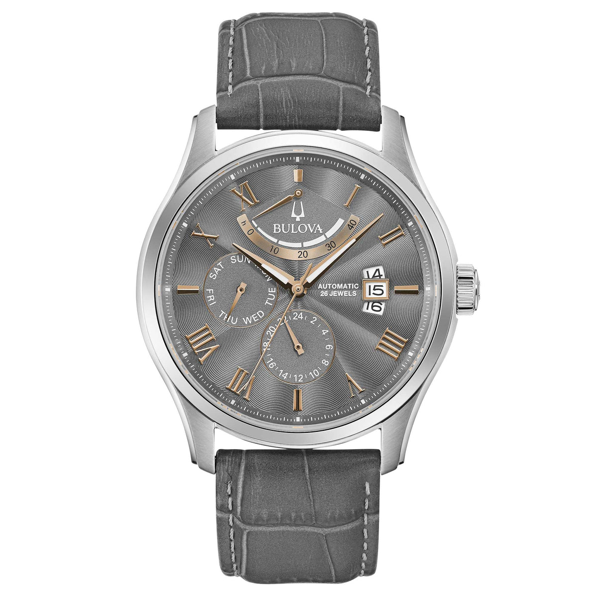 96C143 Reloj Bulova Wilton de hombre automático correa de cuero