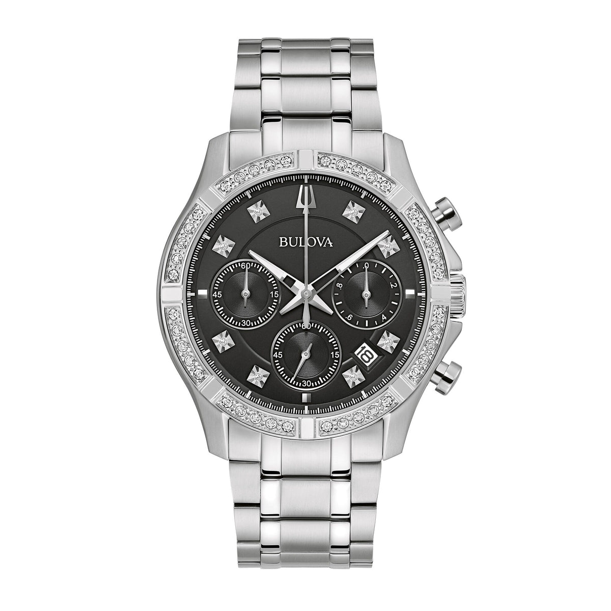 96J119 Reloj Bulova Classic Diamond de hombre correa de metal