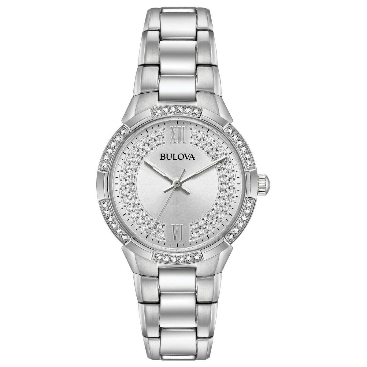 96L249  Bulova Reloj para Dama Cuarzo Plateado