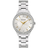 96L282 Reloj Bulova Crystal de señorita correa de metal