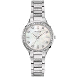 96X162 Bulova Crystal reloj de mujer pulsera de metal