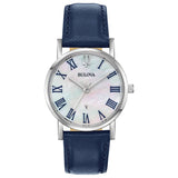 96m146 Reloj Bulova Dress de dama pulsera de piel 32 mm