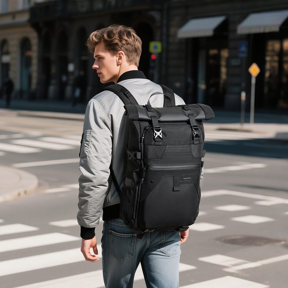 9761  Mochila Ozuko Impermeable Rolltop de 30L