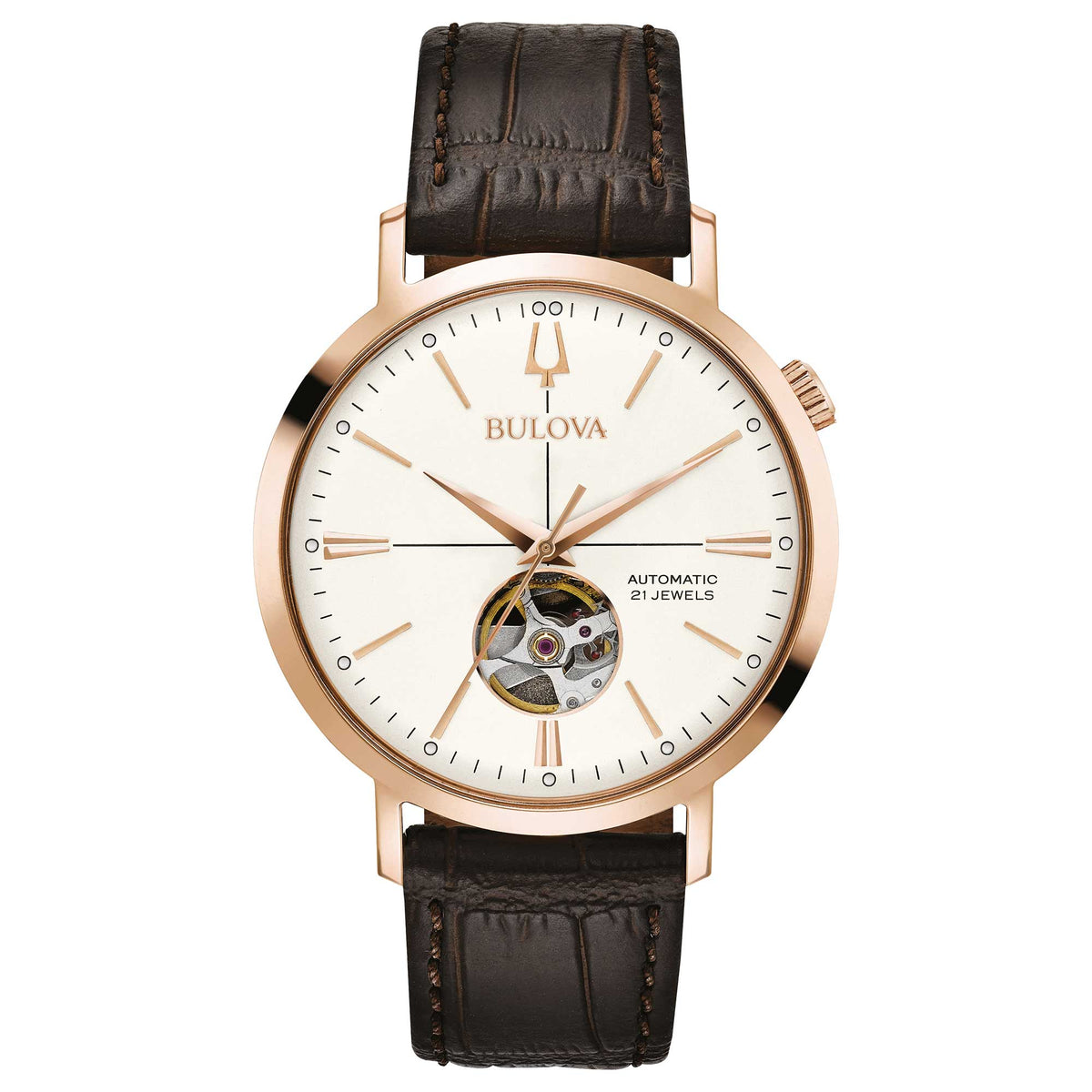 97A136 Reloj Bulova Aerojet de hombre correa de piel 41 mm