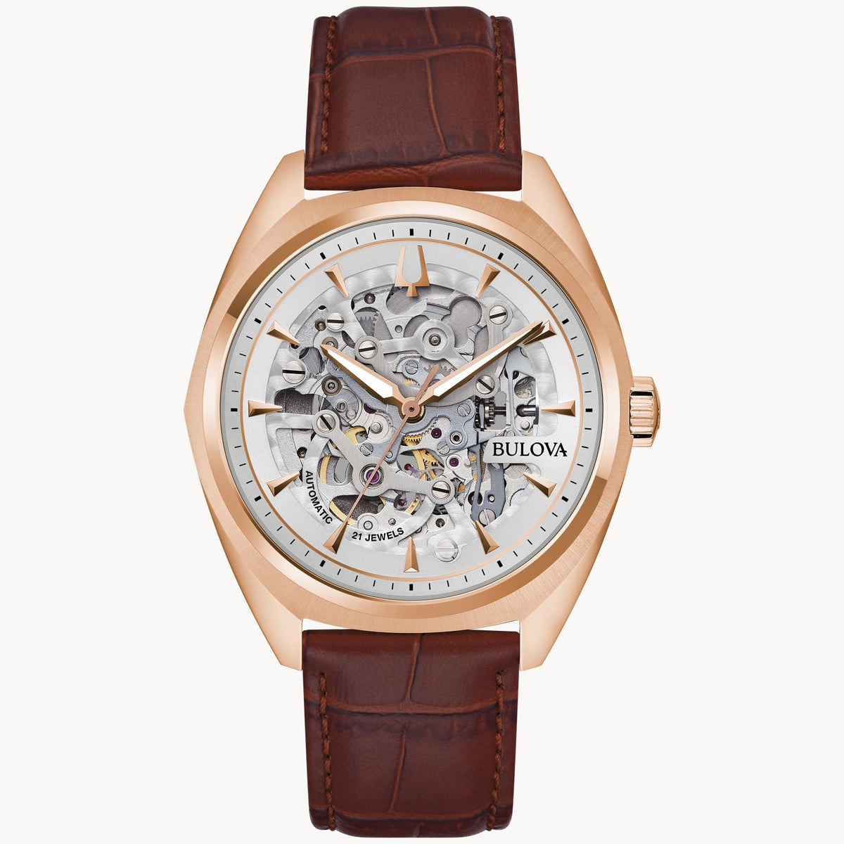 97A175 Reloj Bulova Surveyor de hombre pulsera de cuero 41mm