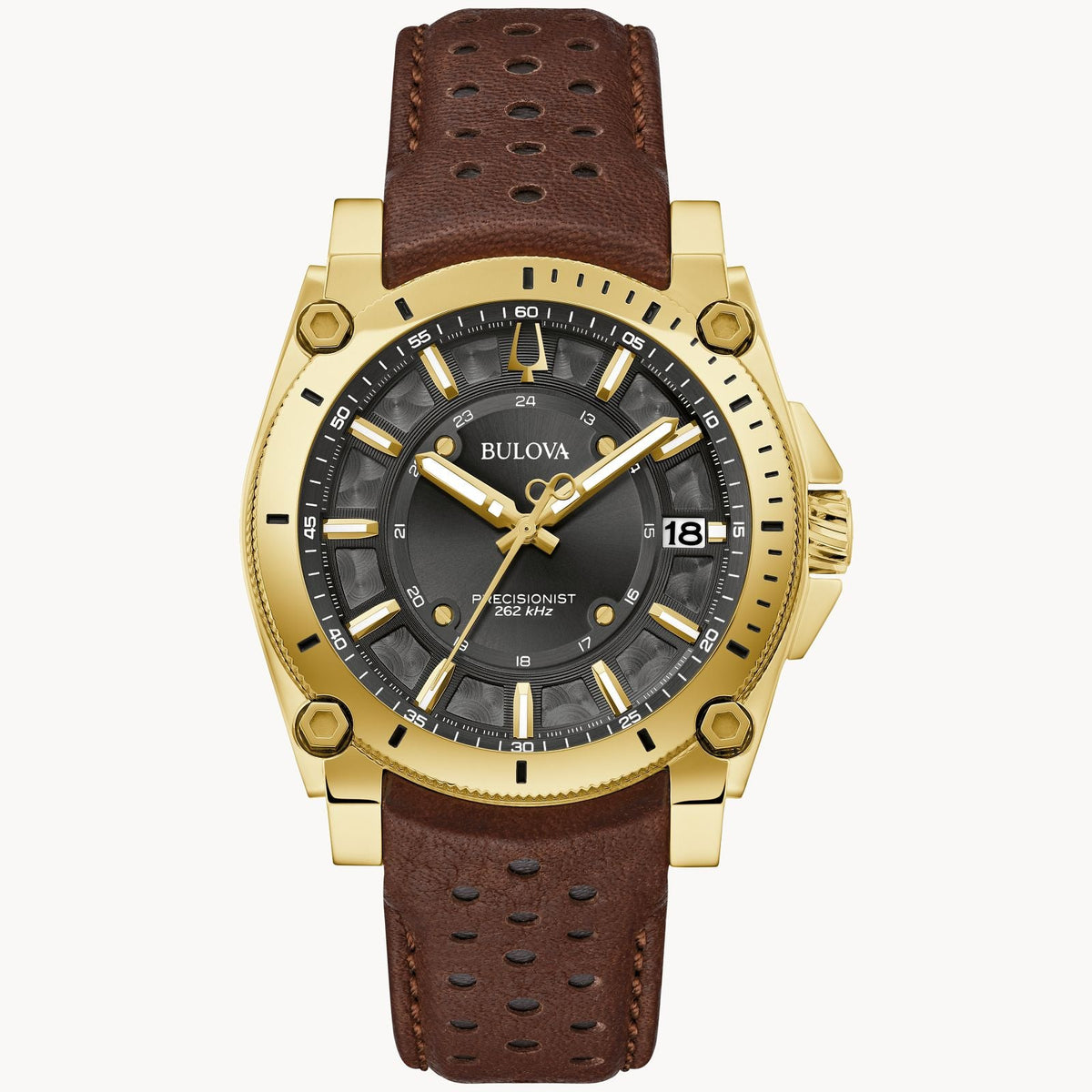 97B216 Reloj Bulova Icon de caballero pulsera de cuero 40 mm