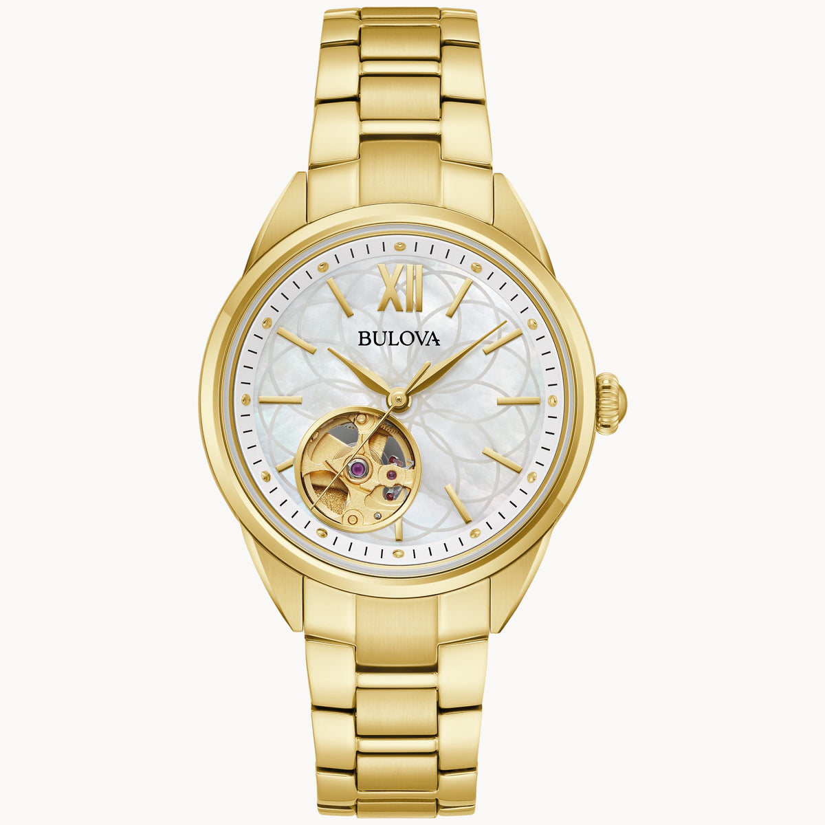 97L172 Reloj Bulova Sutton de dama automático correa de metal