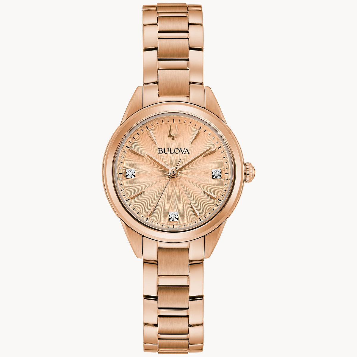 97P151 Reloj Bulova Sutton de dama pulsera de metal 28 mm