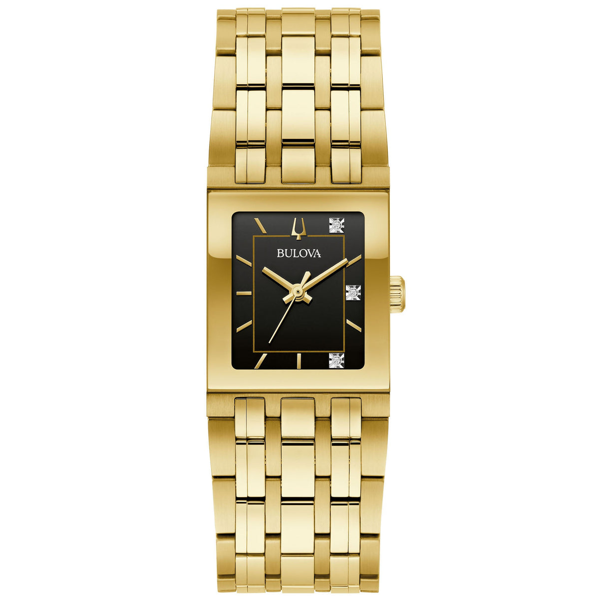 97P167 Reloj Bulova Quadra de dama banda de metal