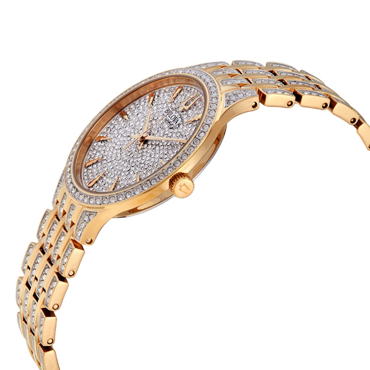 98A229 Reloj Bulova Crystal de hombre correa de metal