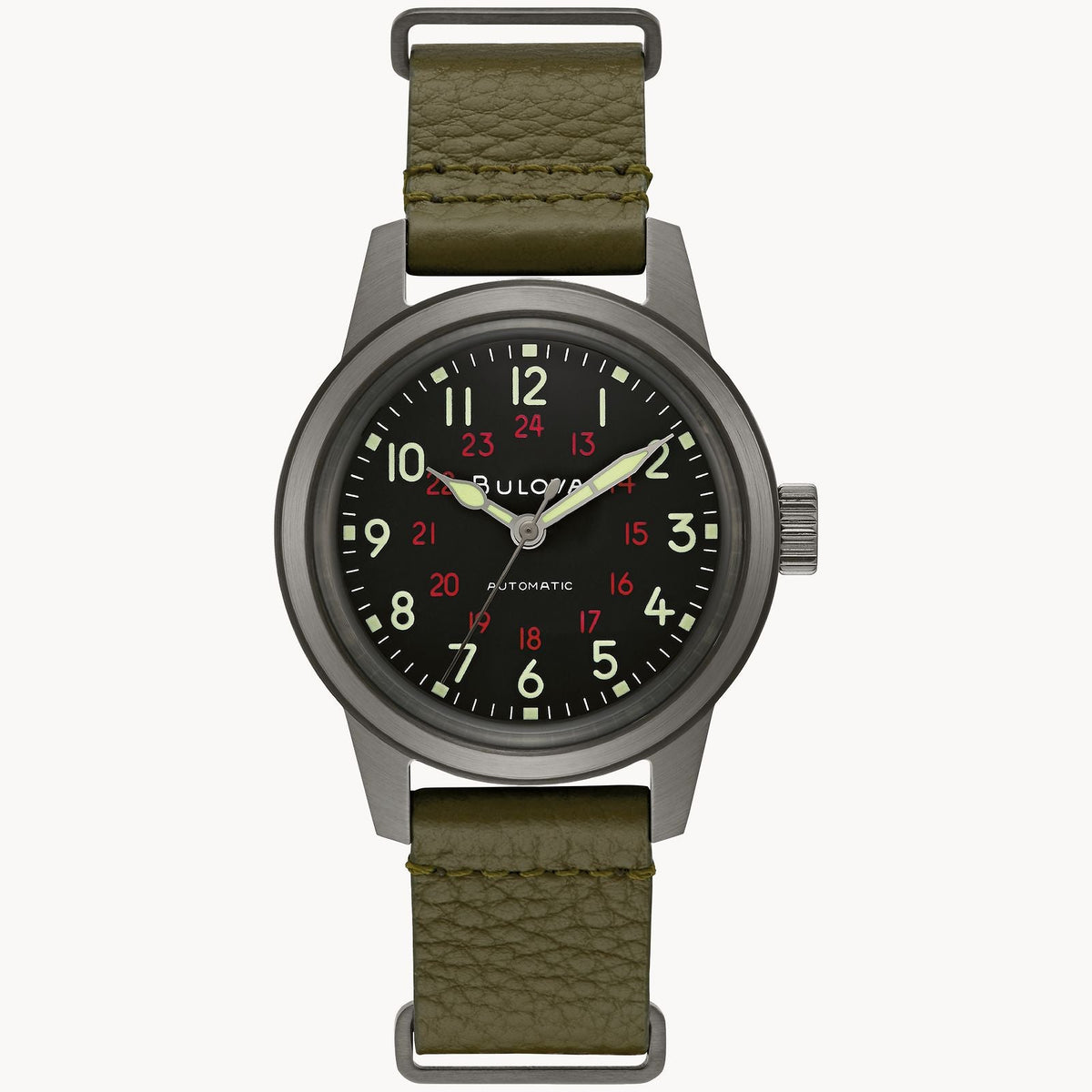 98A255 Reloj Bulova Hack Watch de caballero pulsera de piel