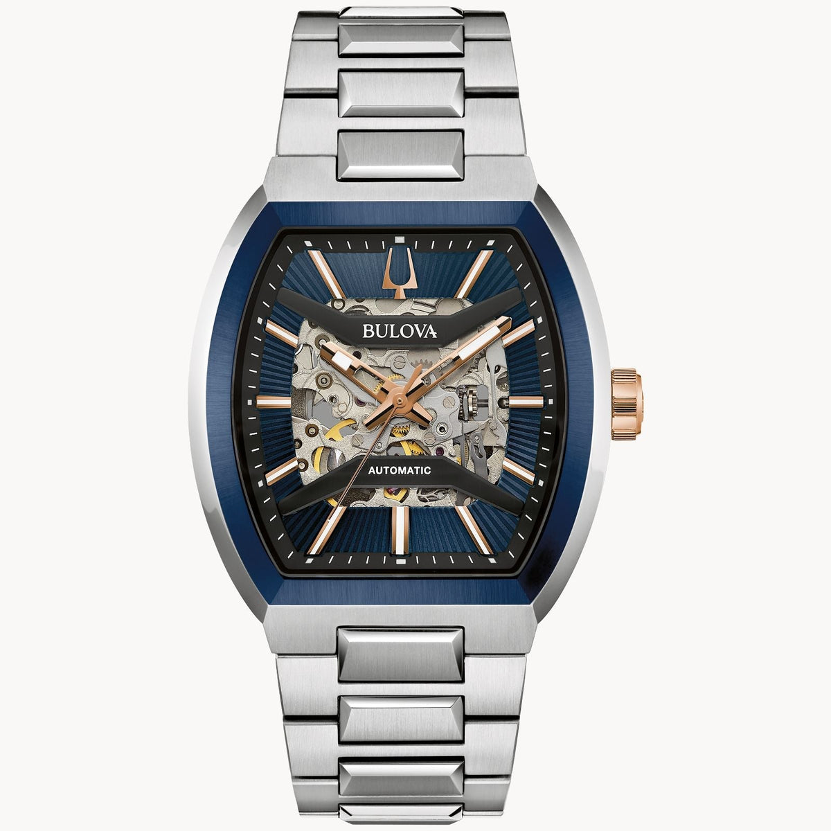 98A319 Reloj Bulova Machine de caballero pulsera de metal