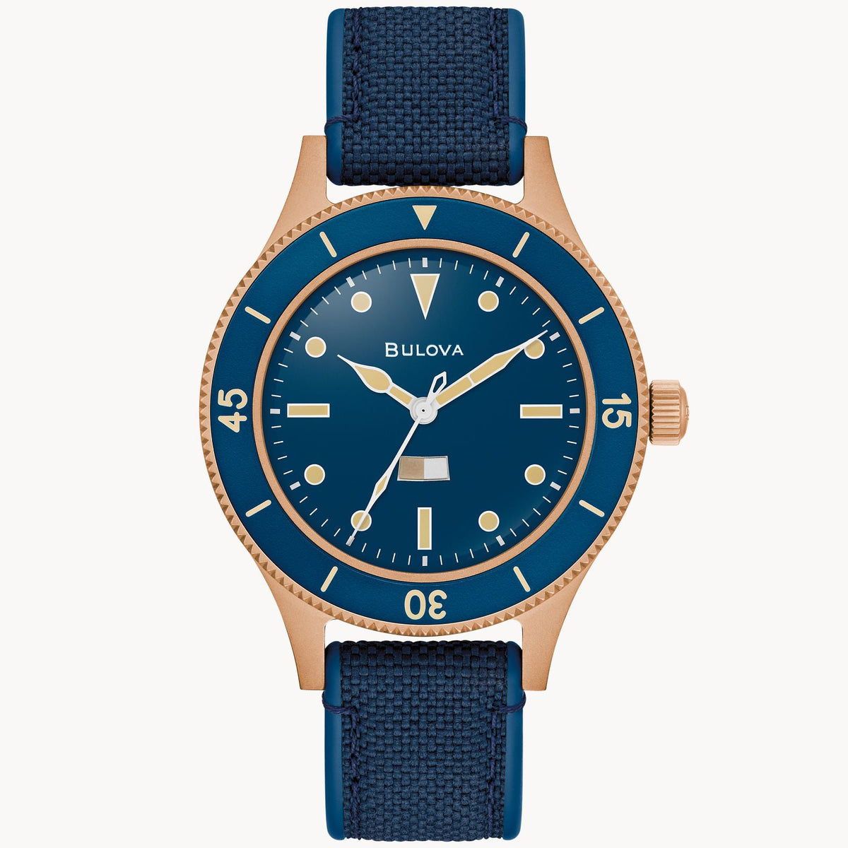 98A325 Reloj Bulova Mil Ships de caballero banda de resina