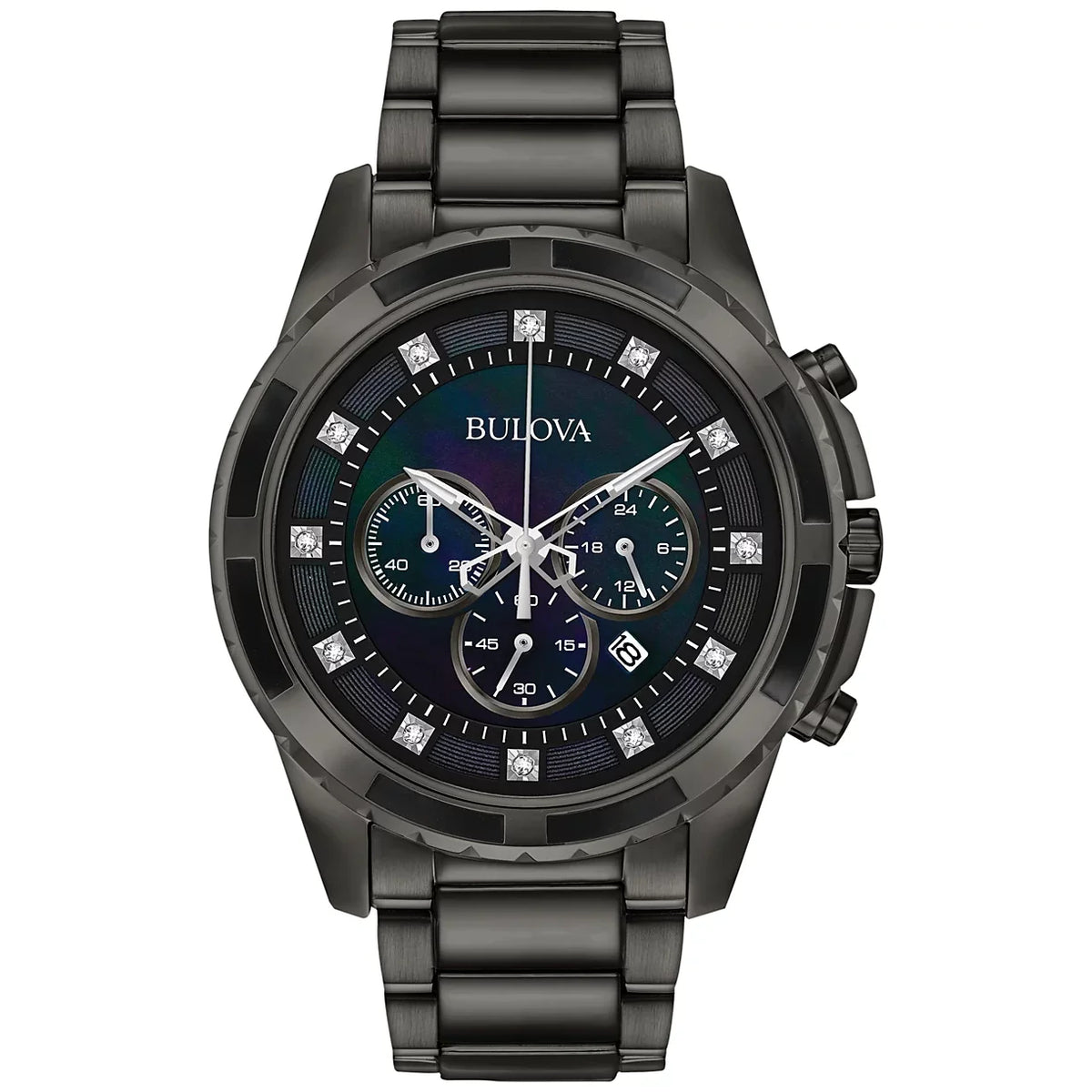 98D133 Reloj Bulova Diamond Accent de hombre pulsera de metal 44 mm