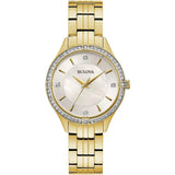 98L274 Reloj Bulova Crystal de dama pulsera de metal