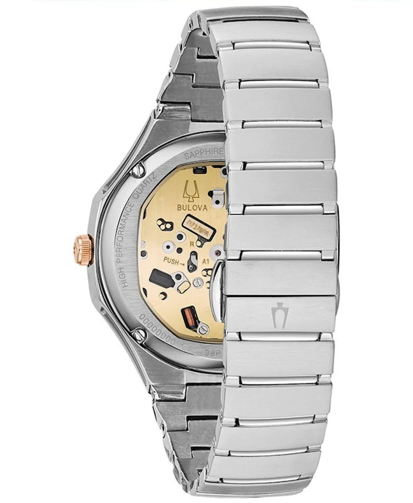 98P182 Reloj Bulova Curv de dama correa de metal