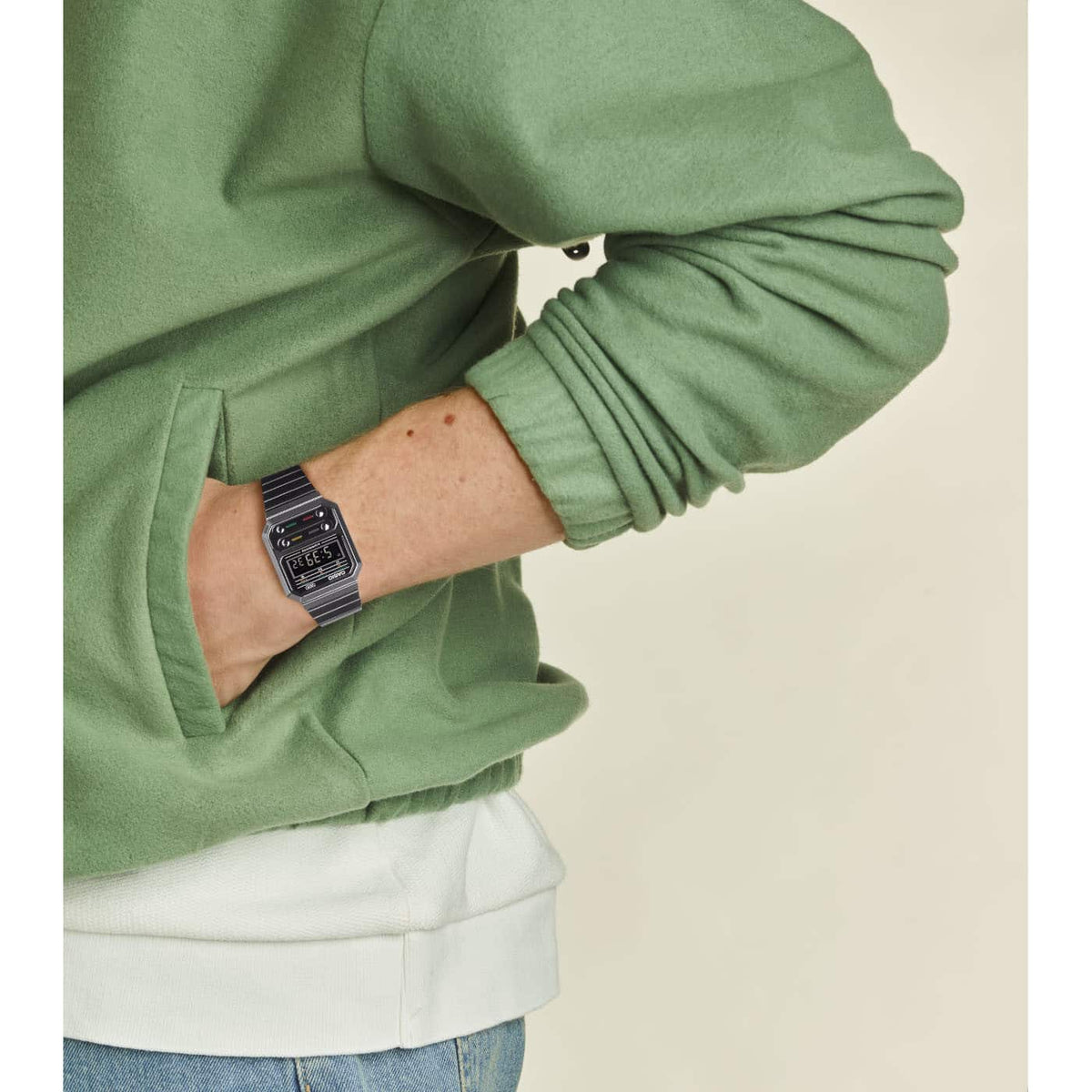 A-100 Reloj Casio para Hombre, Mujer Pulsera de Metal Digital Vintage Clásico