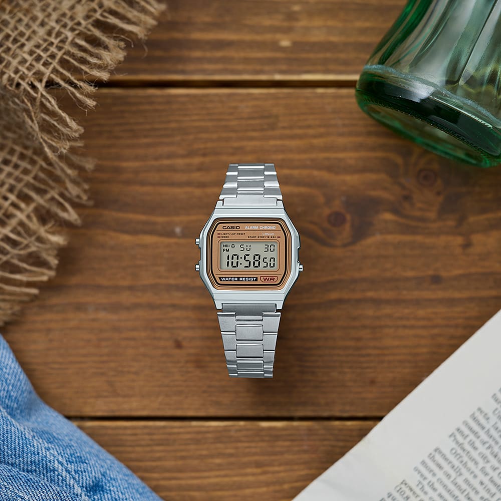 A158W Reloj Casio para hombre pulsera de metal