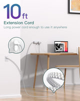 AD12W3U Addtam Cable de extensión de 3 metros con múltiples tomas, 12 tomas, 3 puertos USB (2USB C),