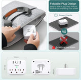 AD3WC2Z Addtam Tira de alimentación protector de sobretensión, extensor de salida de viaje con 3 tomacorrientes, 4 USB (2 USB-C)