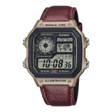 AE-1200 Casio Reloj para caballero pulsera de piel