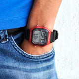 AE-1300 Reloj Casio para Hombre Banda de Goma Digital Illuminator 10 Años de Batería