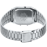 AQ-230 Reloj Casio Unisex Pulsera de Acero Inoxidable Doble hora Vintage Clásico