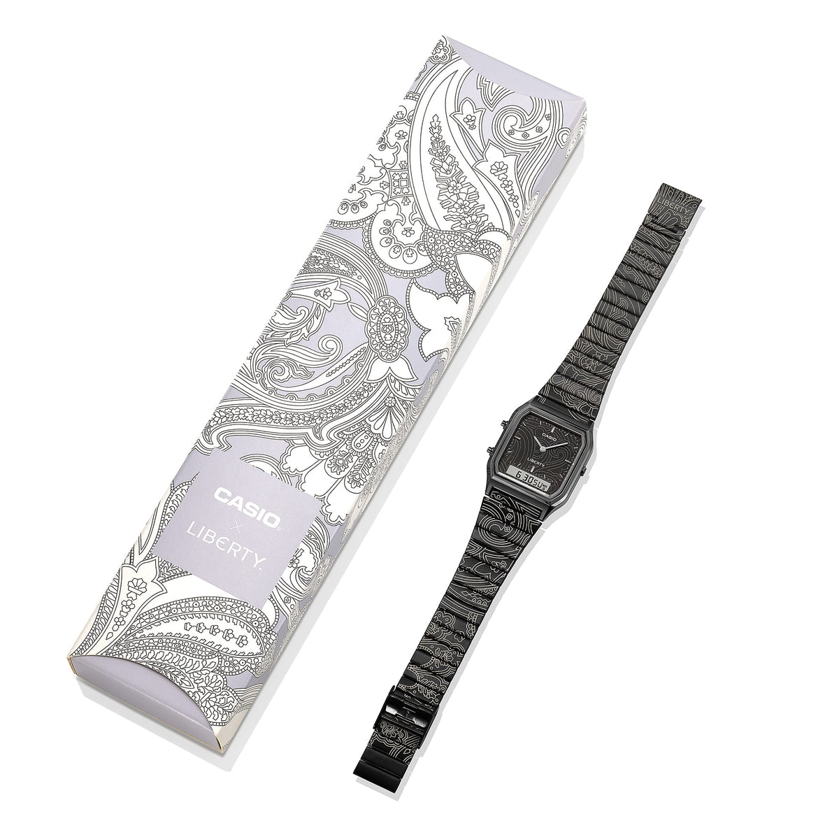 AQ-230 Reloj Casio x Liberty unisex correa de metal