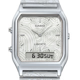 AQ-230 Reloj Casio x Liberty unisex correa de metal