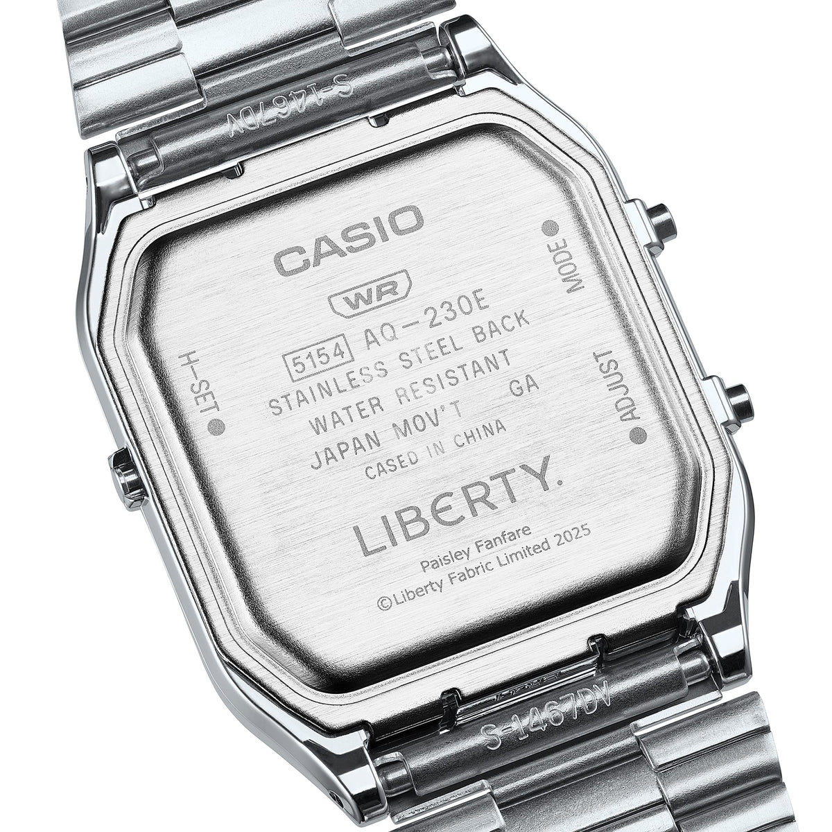 AQ-230 Reloj Casio x Liberty unisex correa de metal