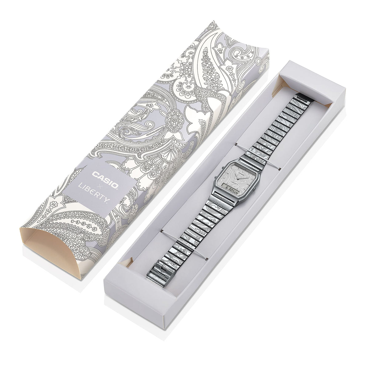 AQ-230 Reloj Casio x Liberty unisex correa de metal