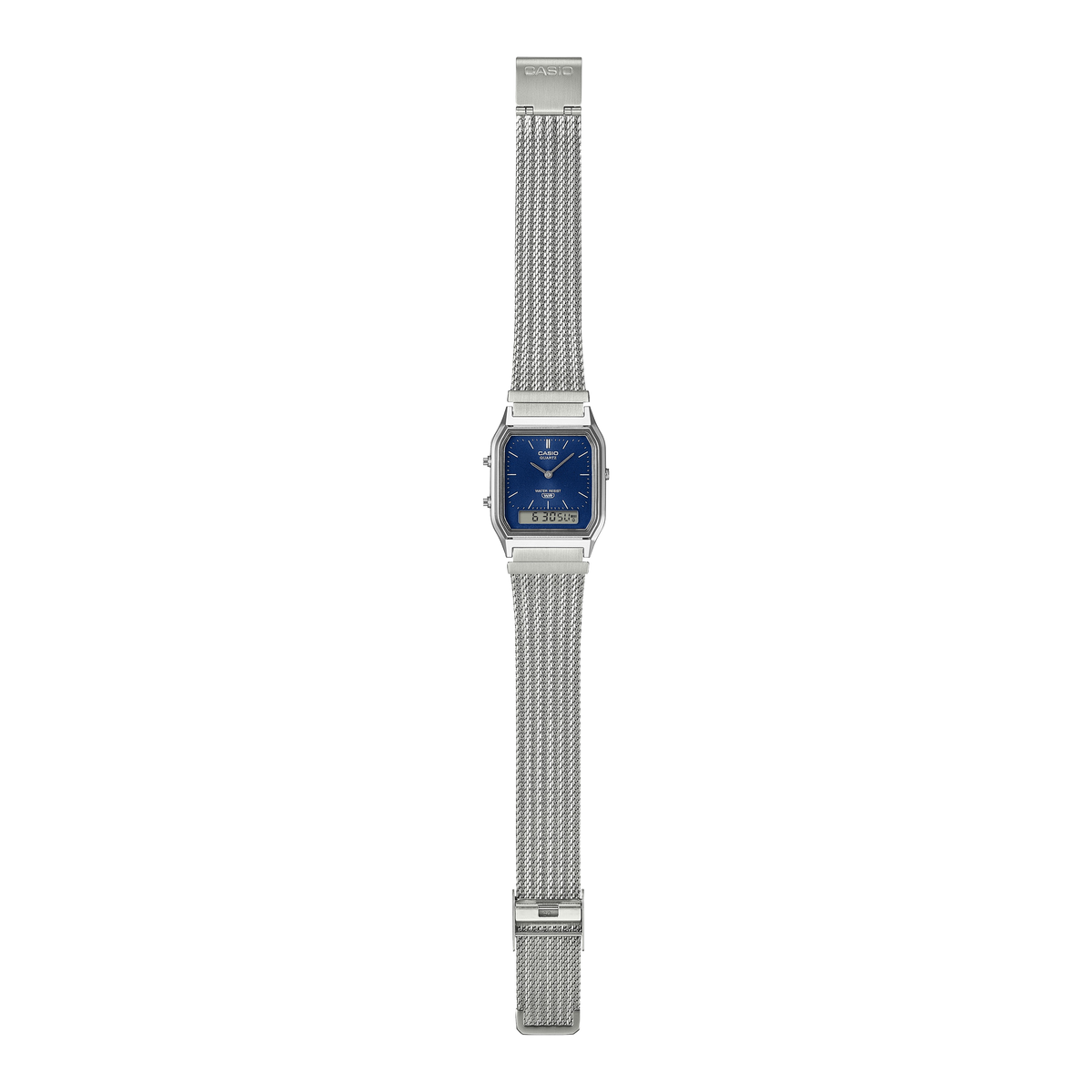 AQ-230EM Reloj Casio unisex banda mesh doble hora