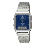 AQ-230EM Reloj Casio unisex banda mesh doble hora