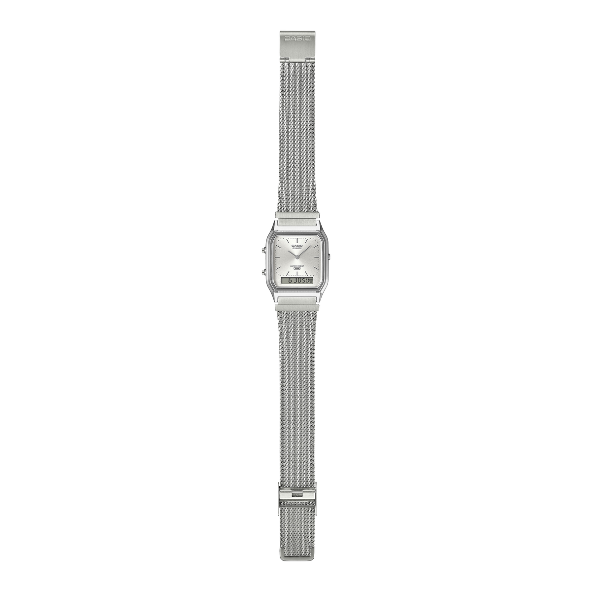 AQ-230EM Reloj Casio unisex banda mesh doble hora